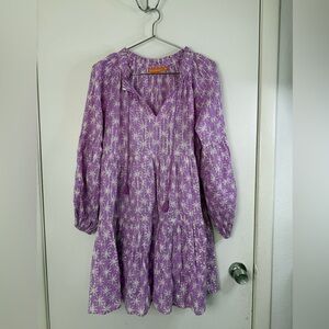 Tuckernuck, Oliphant, Virgo lilac, long sleeve balloon sleeve, mini dress S